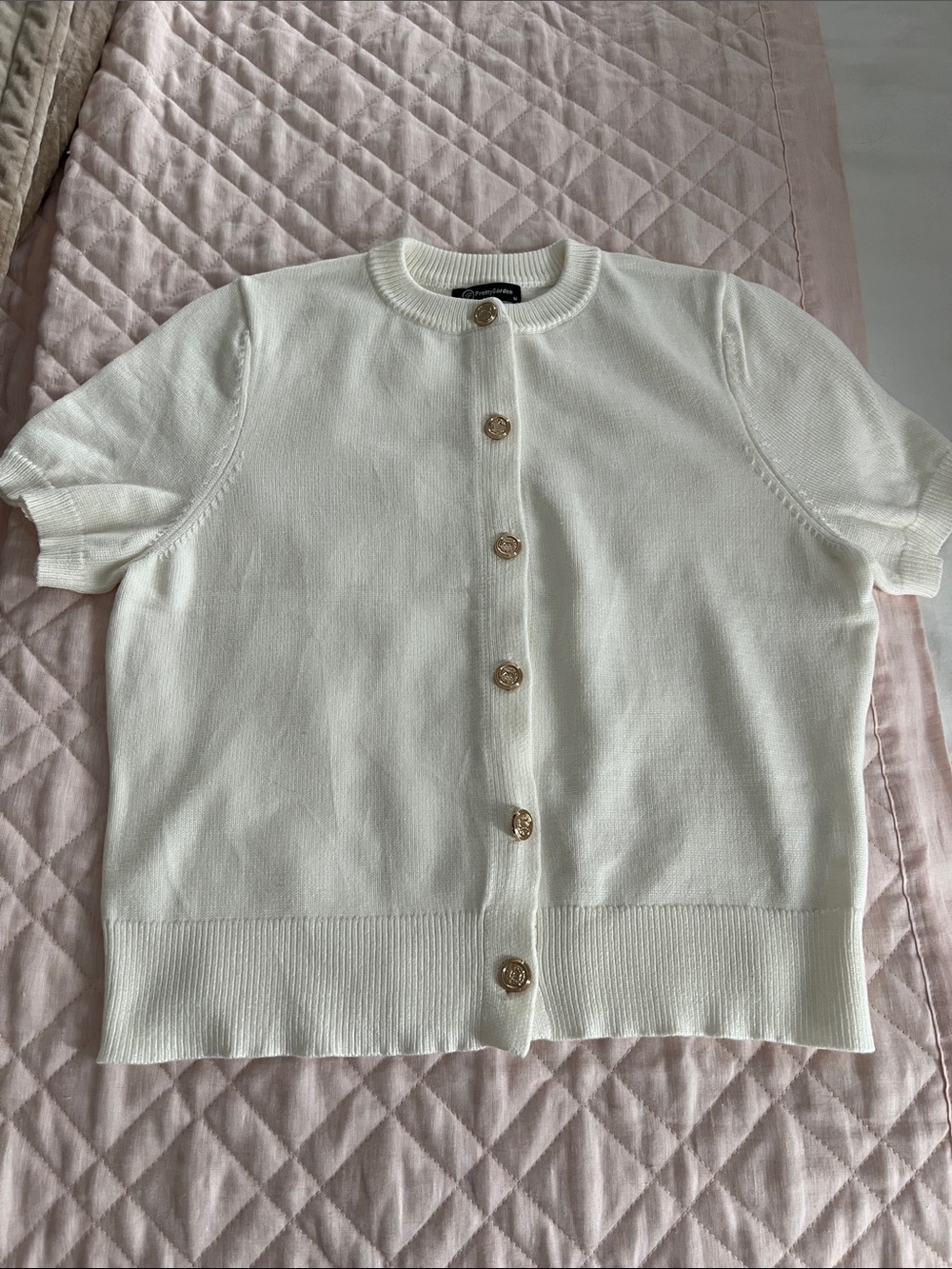 Pretty Garden Ivory Sweater Med New